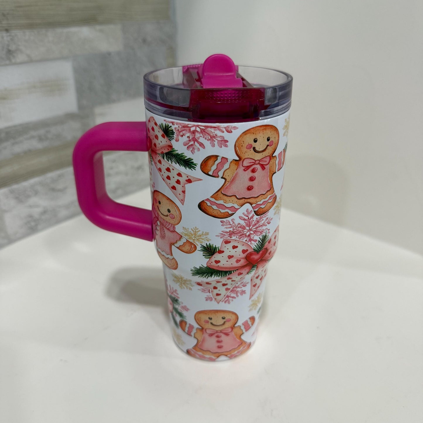 Christmas kids cup. 14 oz kids tumbler. christmas cup. Gingerbread tumbler. christmas sippy cup