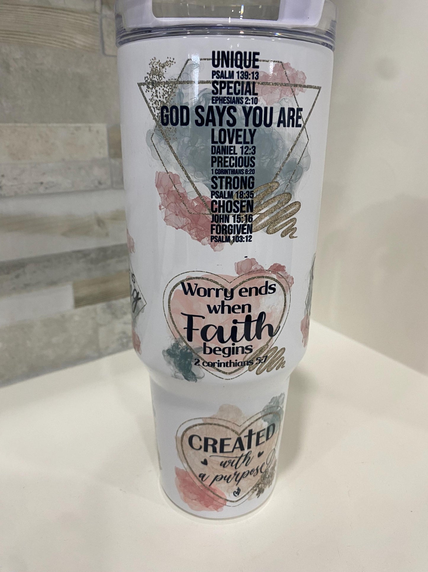 Faith affirmation.Bible verse 40 oz tumbler. Bible verse tumbler. I can do all things through Christ. Christian Tumbler inspired.