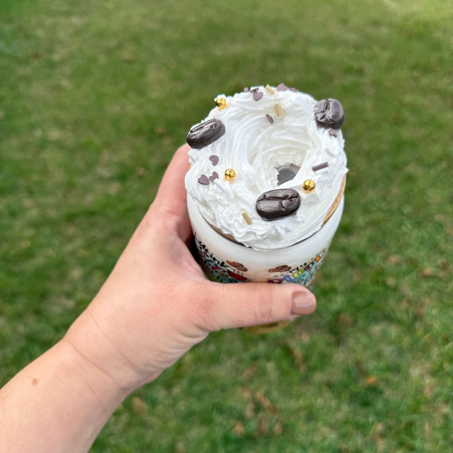 Coffee lover snow globe tumbler. Coffee quote inspire snow globe tumbler. 16 oz tumbler. glass cup