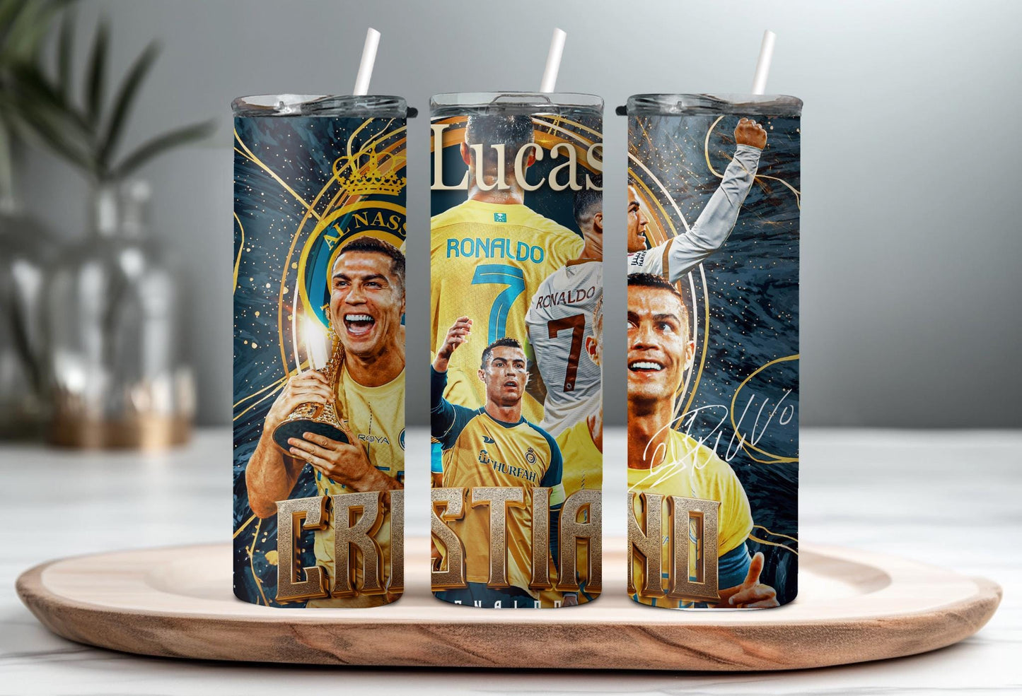 Cristiano Ronaldo Water Bottle personalized. Soccer team. 20 oz personalized tumbler. Spain team. Personalized Water Bottle. Sport team cup.