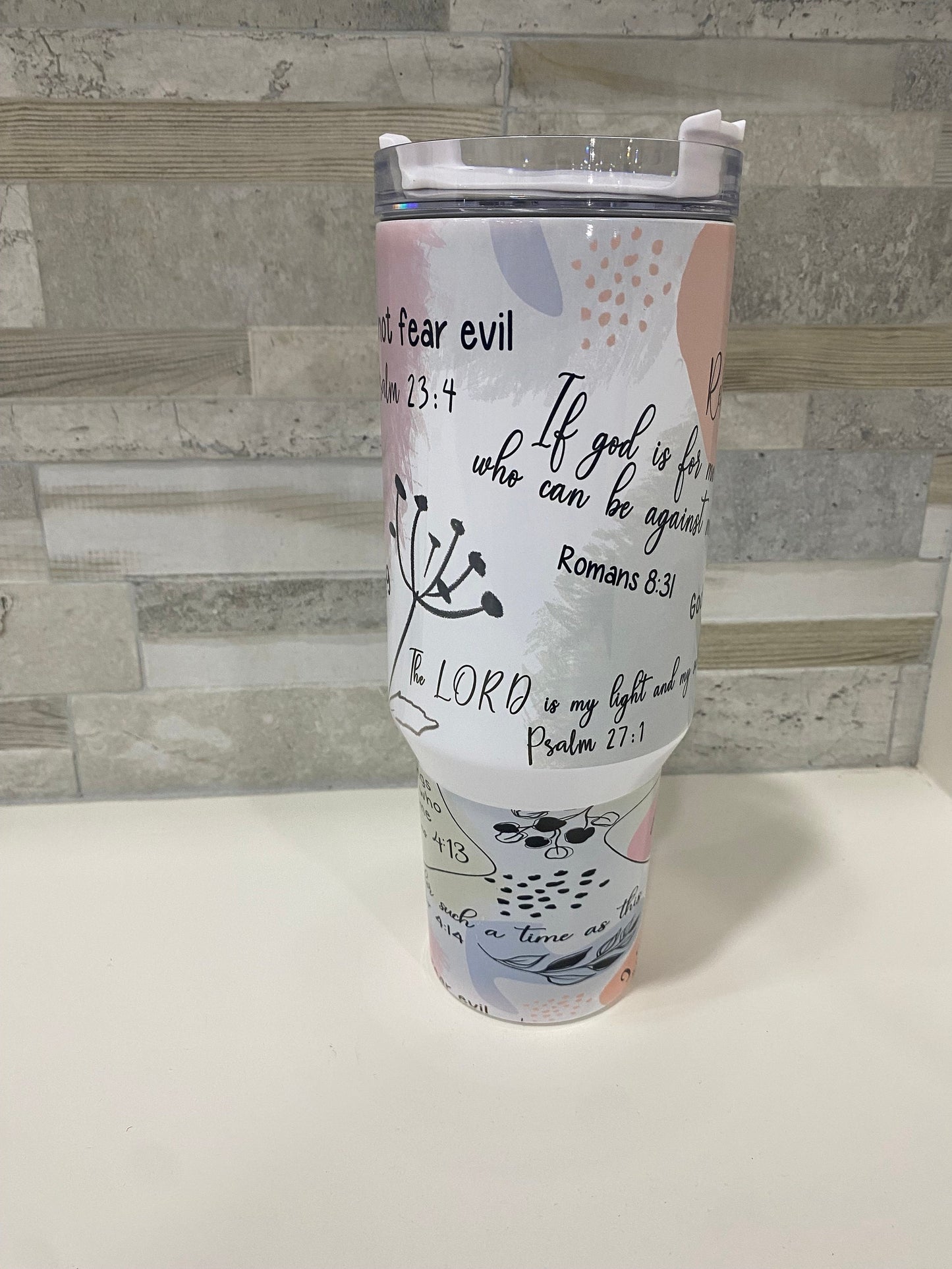 Bible verse 40 oz tumbler. 40 oz tumbler with handle and straw. Christian gift tumbler. Made to worship. Faith-based insulated mug.