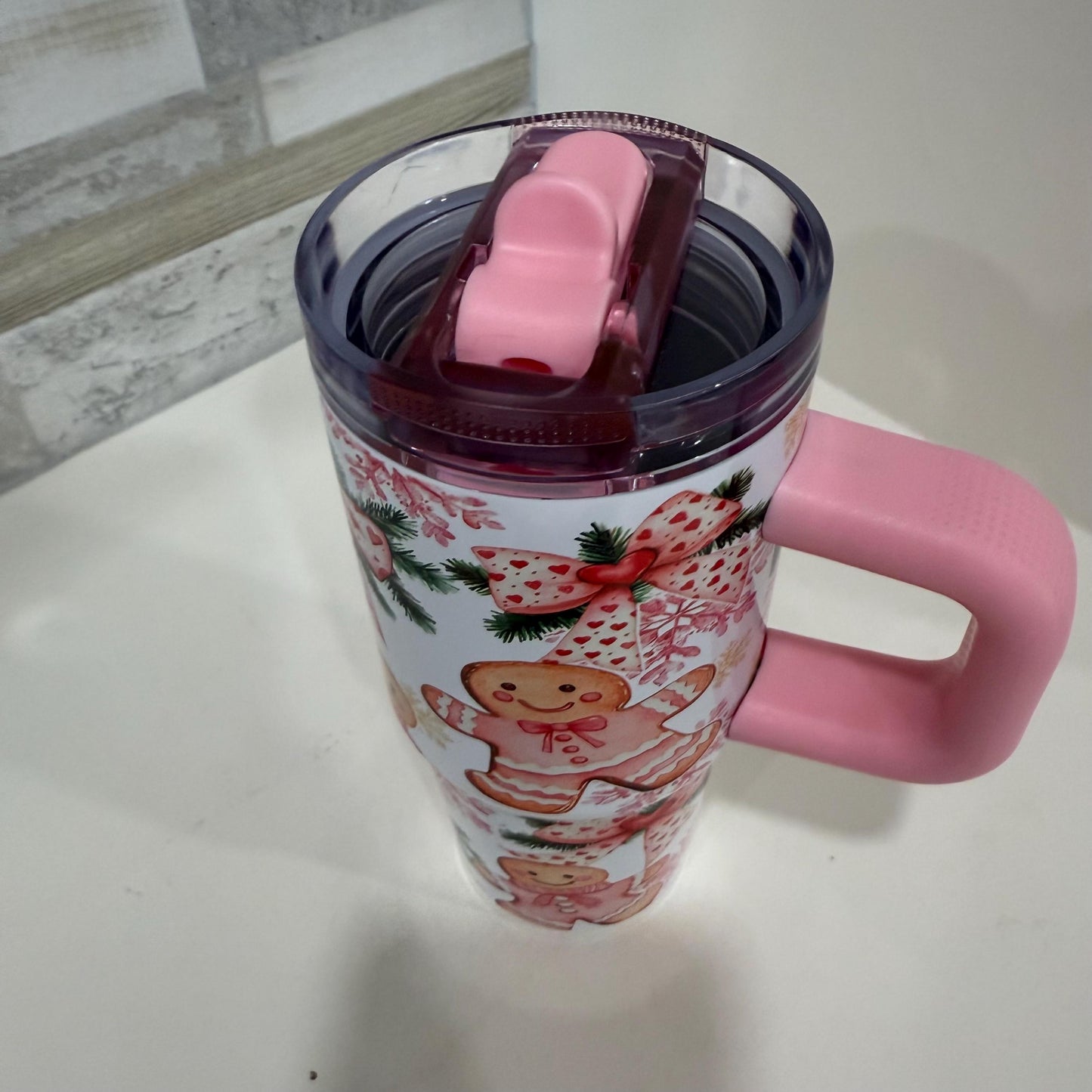 Christmas kids cup. 14 oz kids tumbler. christmas cup. Gingerbread tumbler. christmas sippy cup