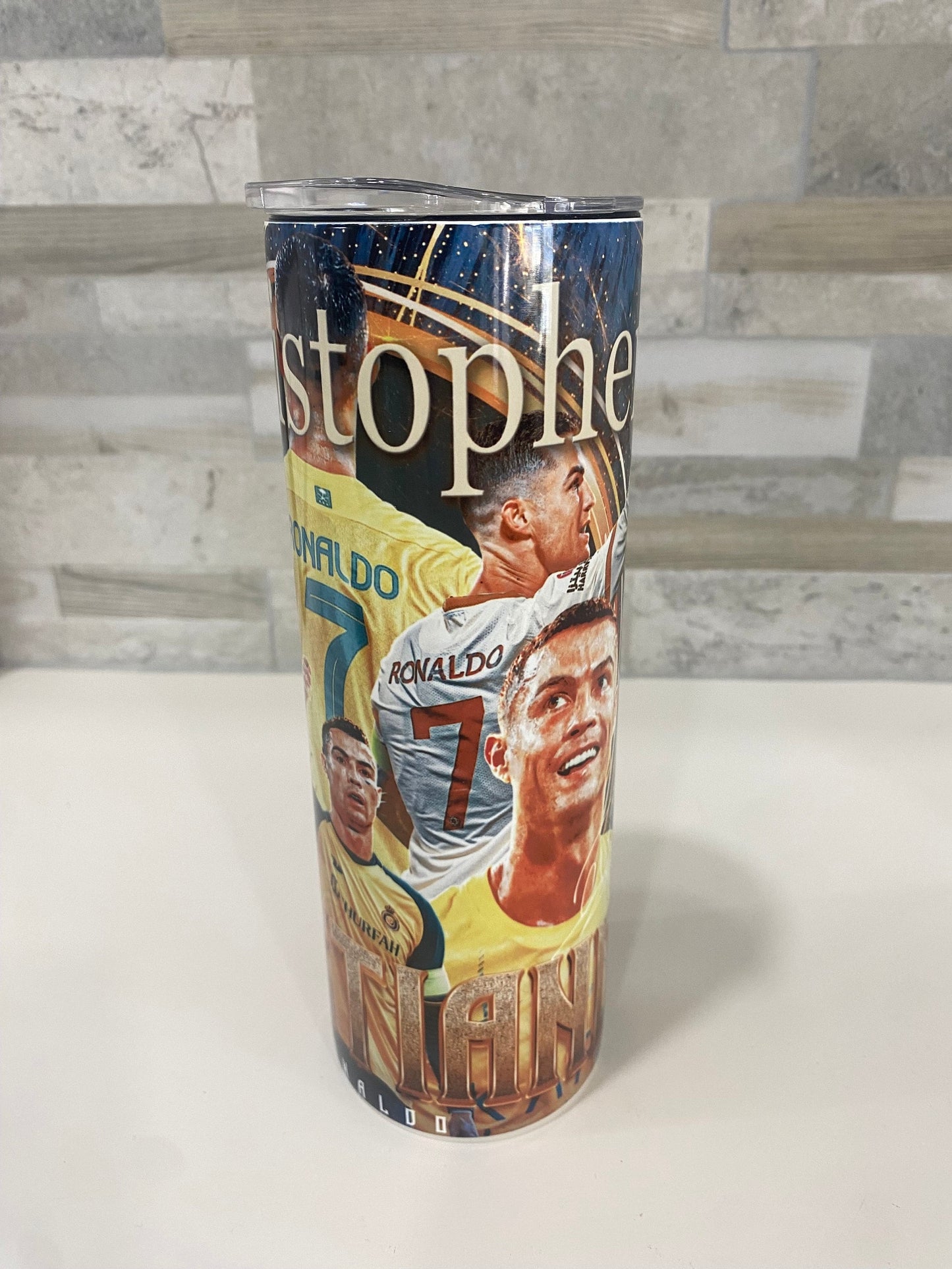 Cristiano Ronaldo Water Bottle personalized. Soccer team. 20 oz personalized tumbler. Spain team. Personalized Water Bottle. Sport team cup.