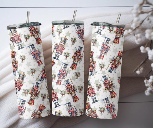 Christmas Nutcracker Tumbler. 20 oz Tumbler and water bottler. Nutcracker water bottle.