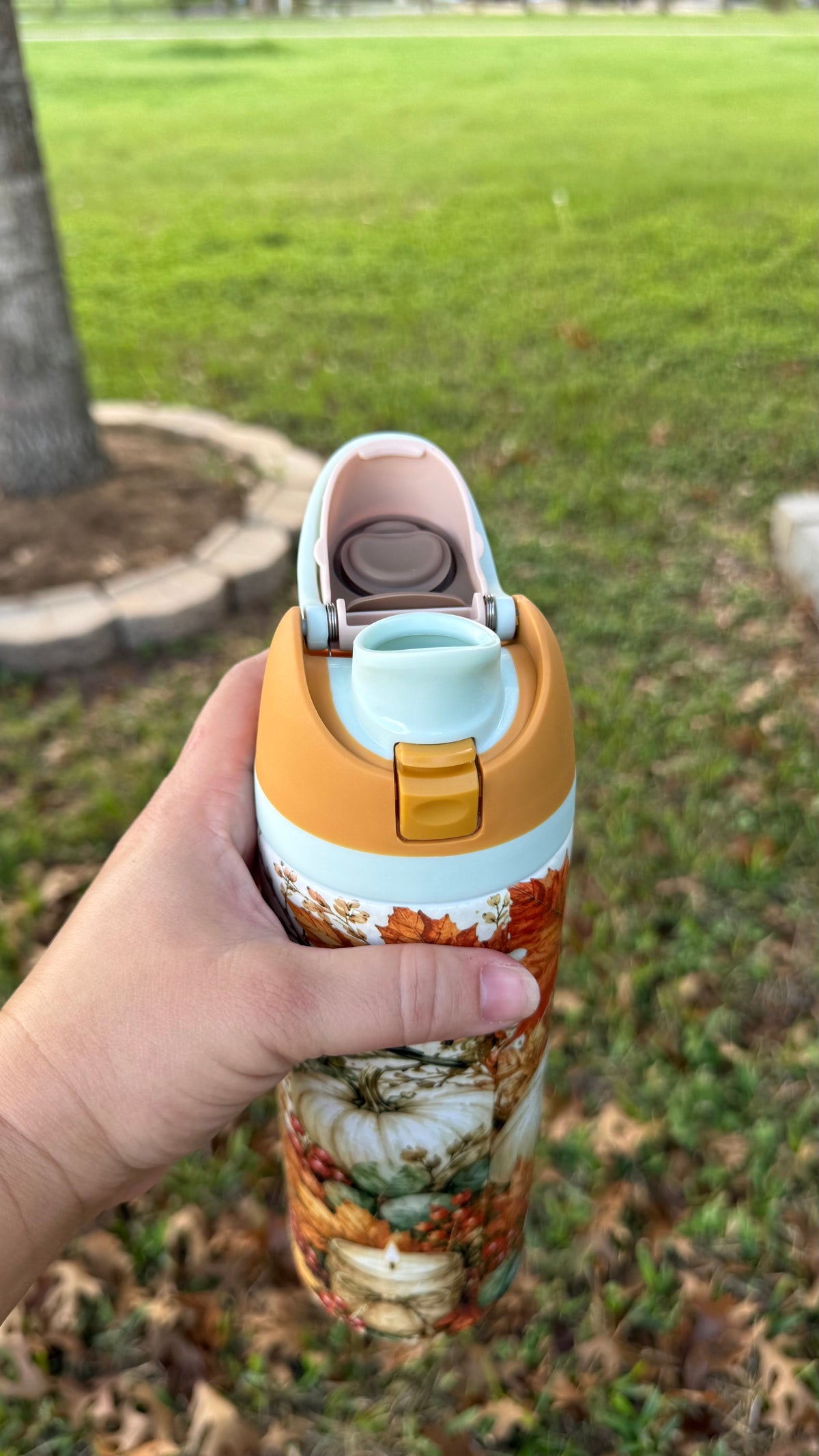 Fall for Jesus owala style tumbler. Personalized tumbler for fall. Christian inspired tumbler and water bottle