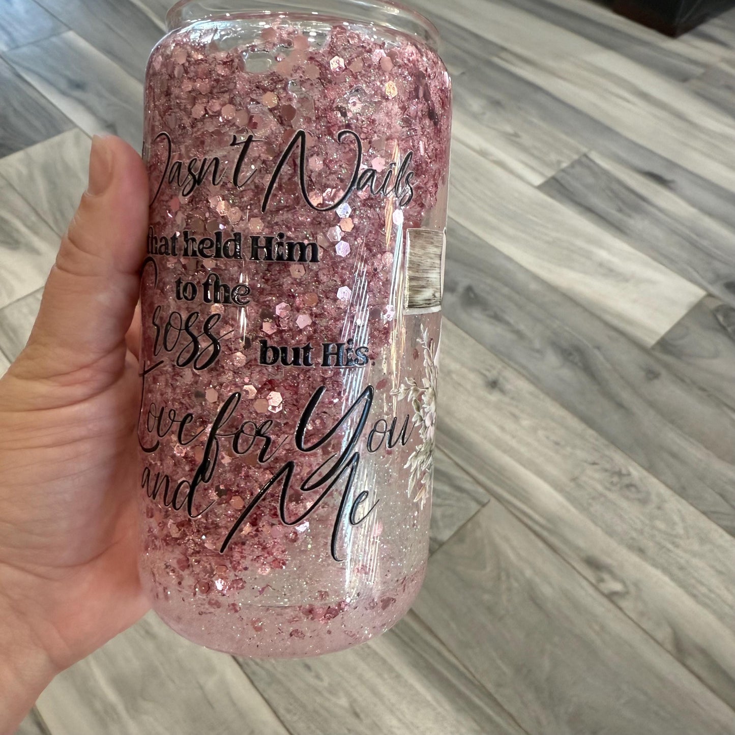 Bible inspire snow globe tumbler. 16 oz tumbler. Glass cup. Inspirational Bible snow globe. Christian cup