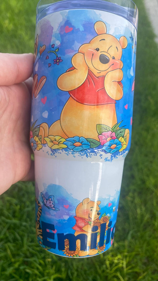 kids tumbler 14 oz. personalized kids cup. Winnie the Pooh tumbler