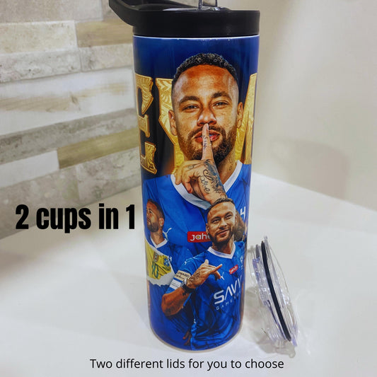 Neymar tumbler. 20 oz tumbler and water bottle. Soccer team. Spain soccer.