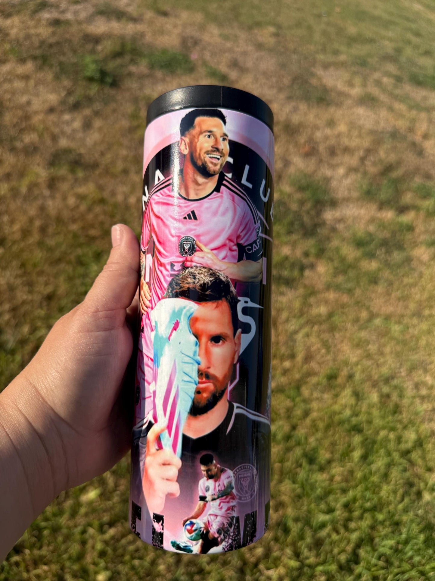 Lionel Messi Water bottle and tumbler. 20 oz Tumbler. Messi water bottle. InterMiami. soccer team cup