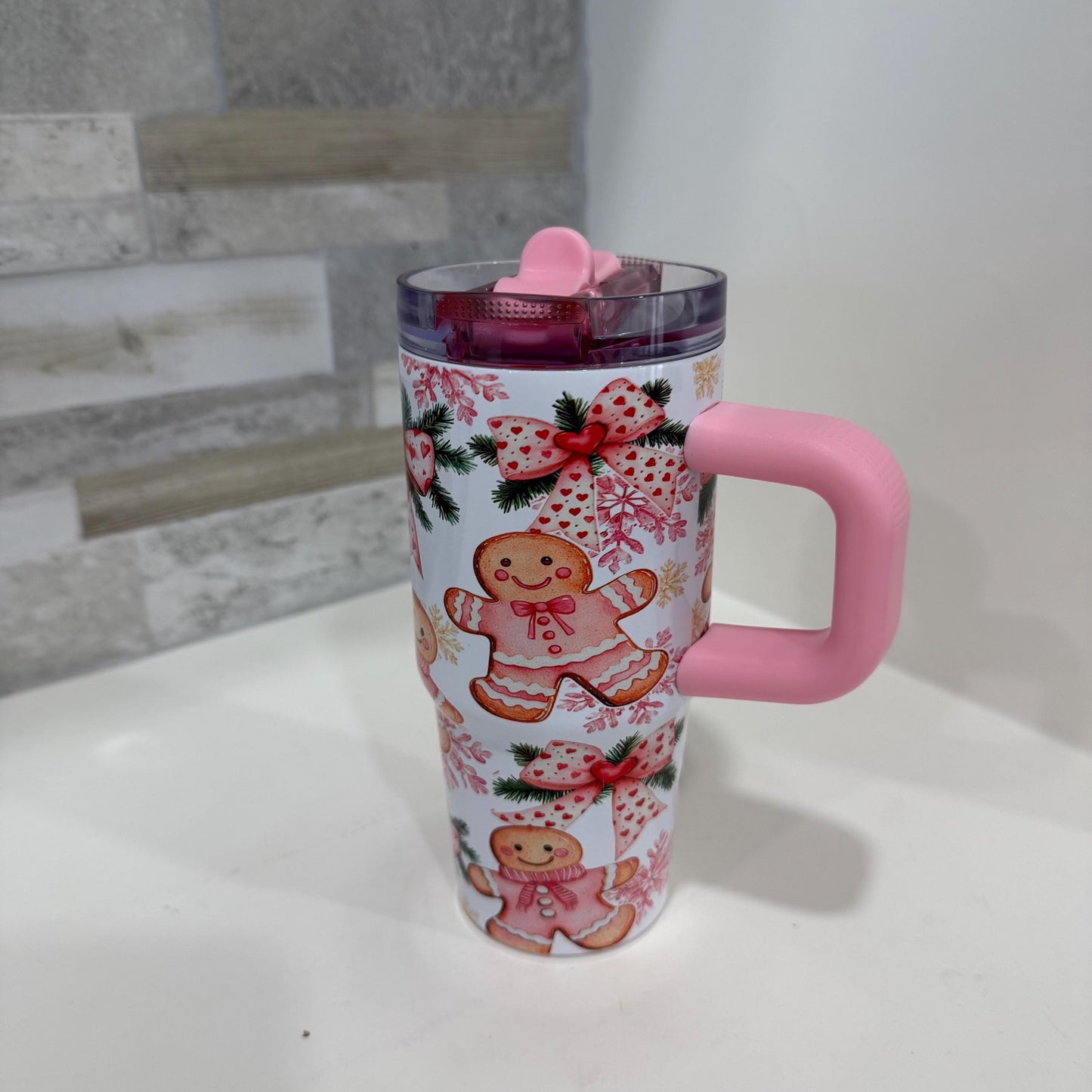 Christmas kids cup. 14 oz kids tumbler. christmas cup. Gingerbread tumbler. christmas sippy cup