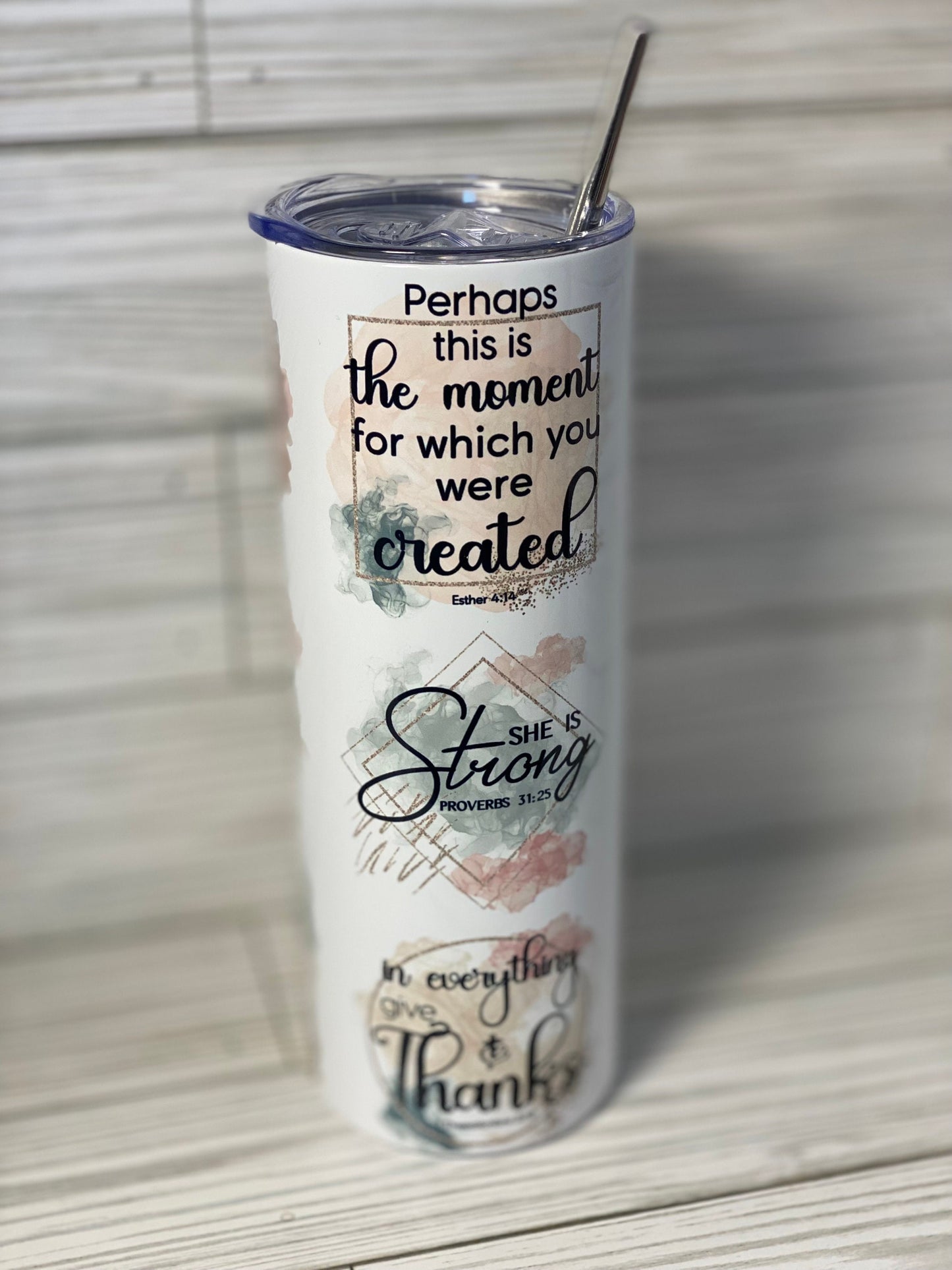 Inspirational Bible verse tumbler. Christian tumbler.20 oz tumbler and water bottle. Affirmation Bible tumbler. Mother's Day gift.