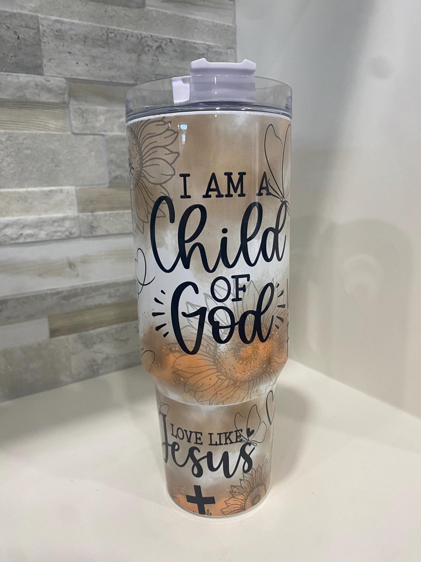 I am a child of God tumbler. Bible verse 40 oz tumbler. Bible verse inspired Tumbler. Christian mug gift.