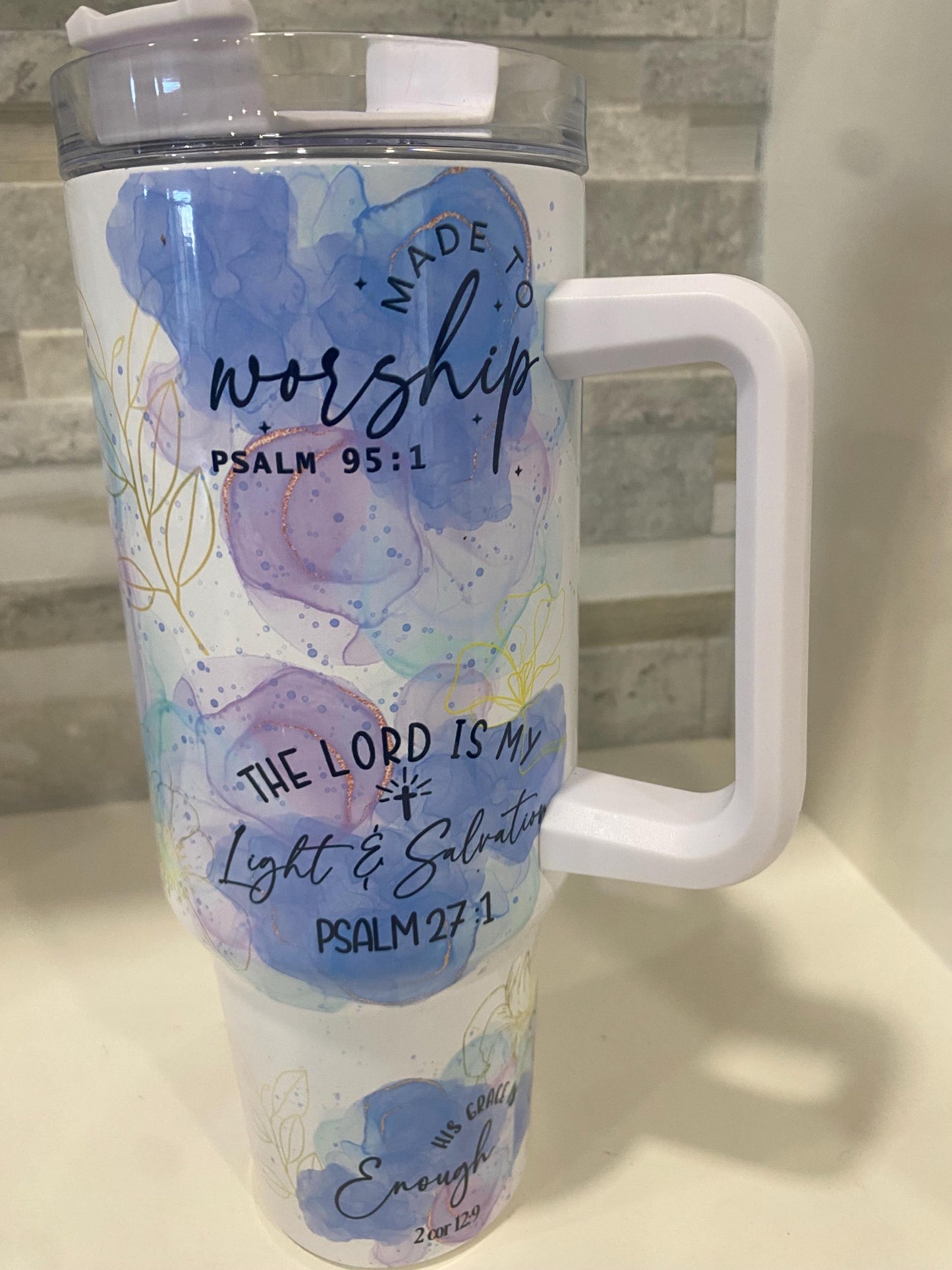 Faith affirmation.Bible verse 40 oz tumbler. Bible verse tumbler. Made to worship Christian mug. Christian tumbler. Bible verse-inspired mug