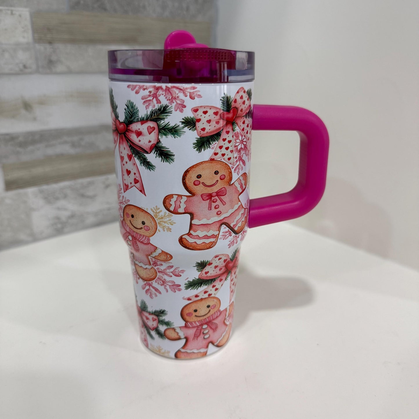 Christmas kids cup. 14 oz kids tumbler. christmas cup. Gingerbread tumbler. christmas sippy cup