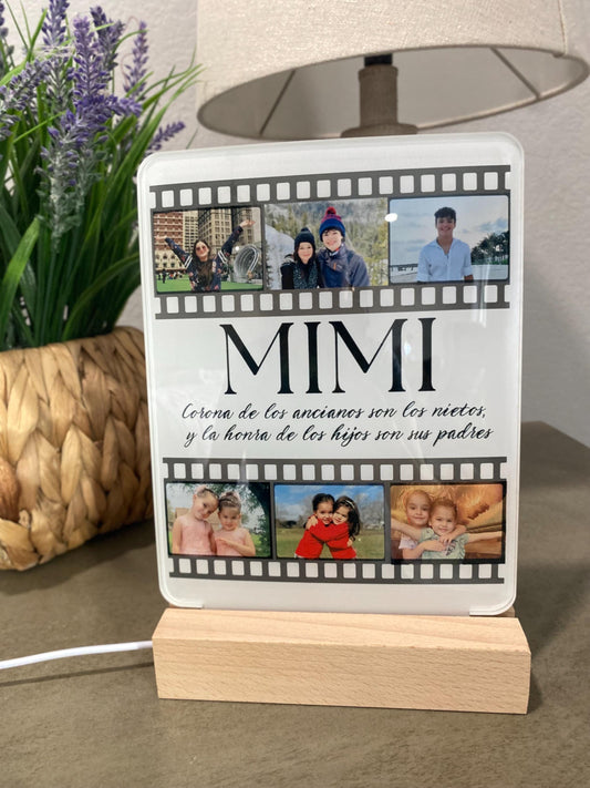 Acrylic personalized photo collage. Mother's Day gift. Grandma gift. Photo collage lamp.