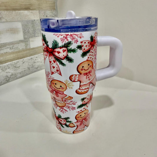 Christmas kids cup. 14 oz kids tumbler. christmas cup. Gingerbread tumbler. christmas sippy cup