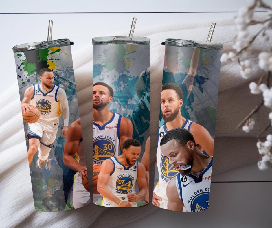 Steph Curry Water Bottle personalized. Basketball team. 20 oz tumbler. Sport team.