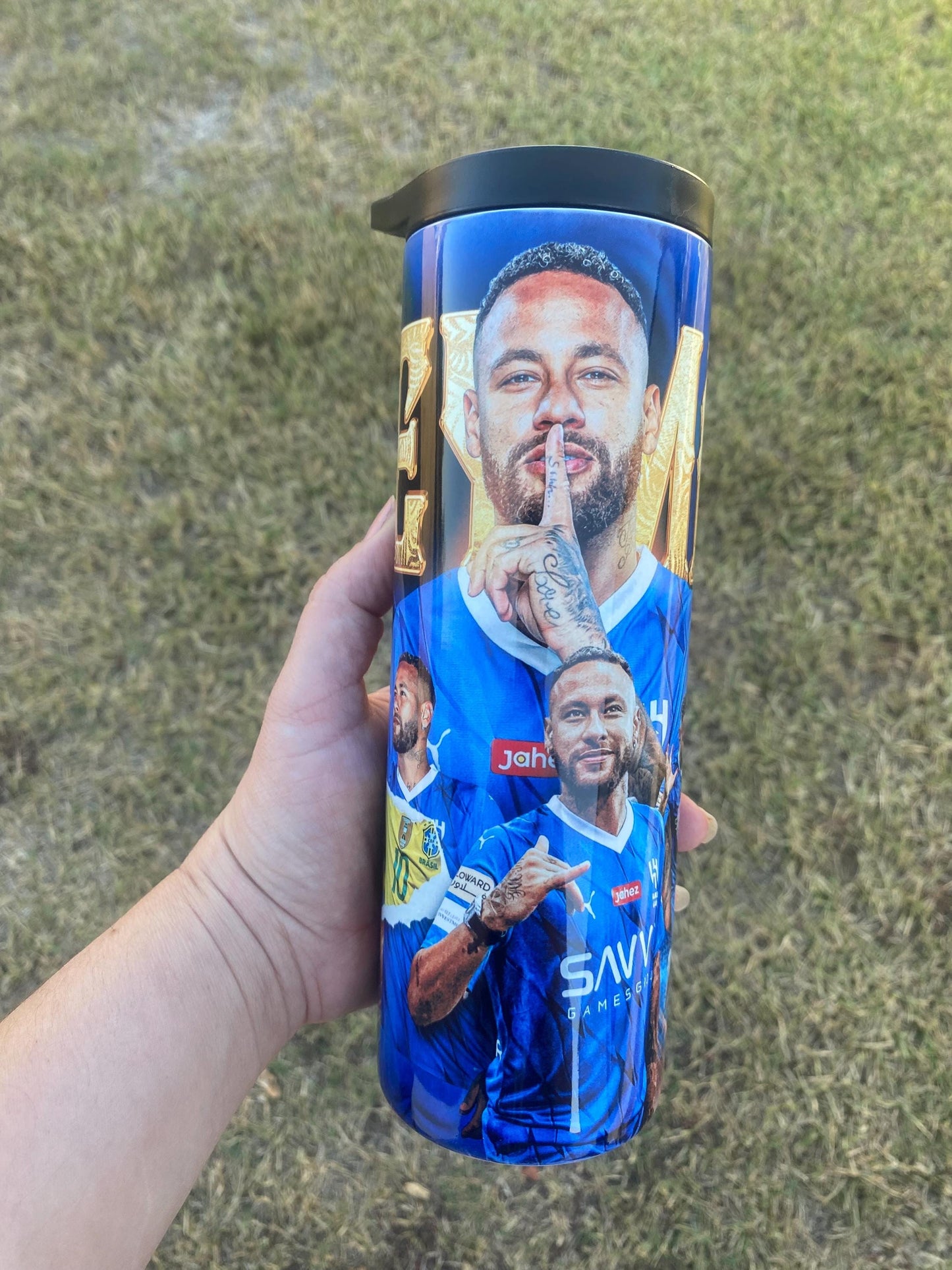 Neymar tumbler. 20 oz tumbler and water bottle. Soccer team. Spain soccer.
