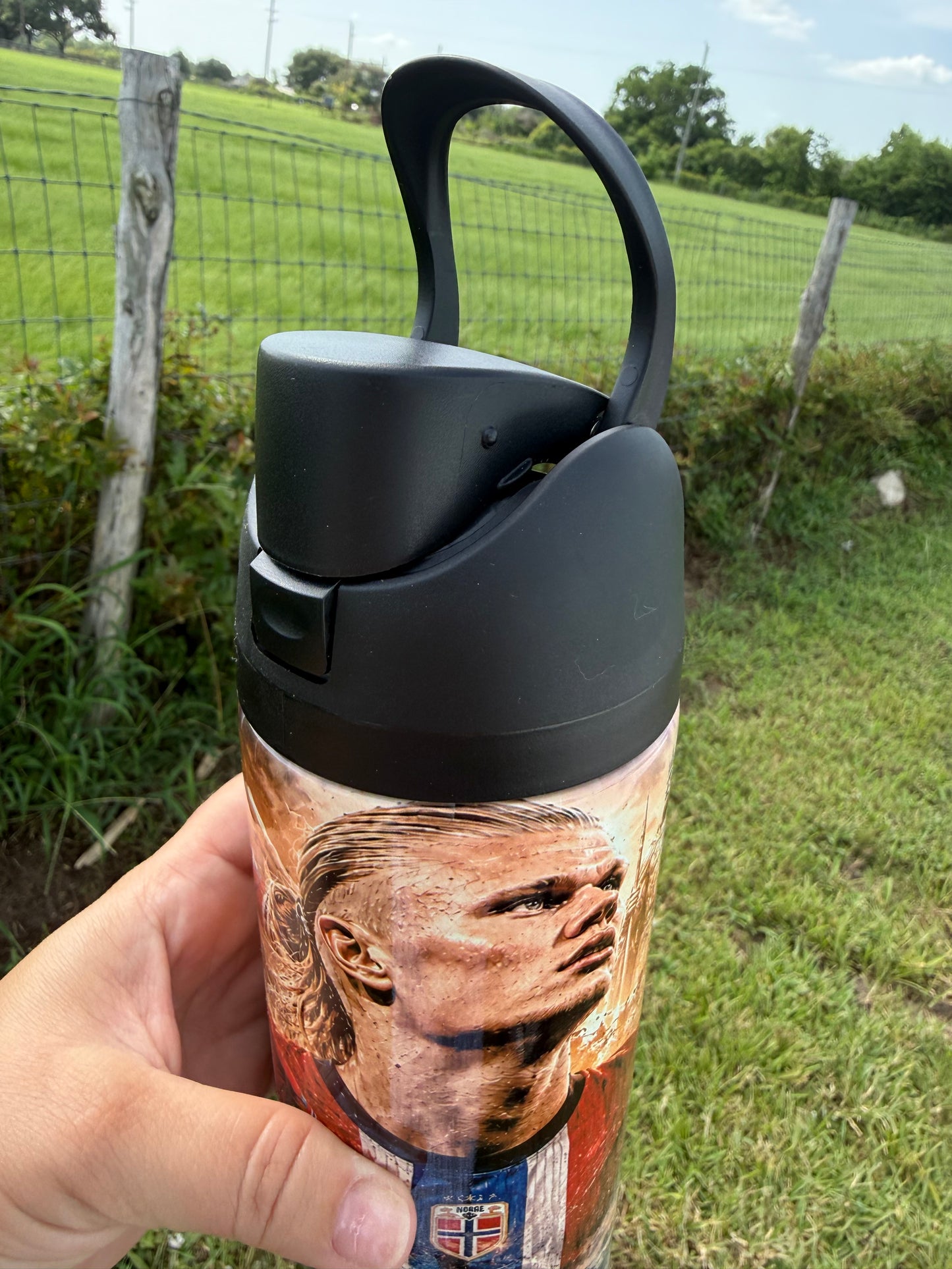 Haaland  Water bottle owala style. 24 oz Tumbler. owala style  bottle. Norway soccer player. The perfect Gif. Soccer lover