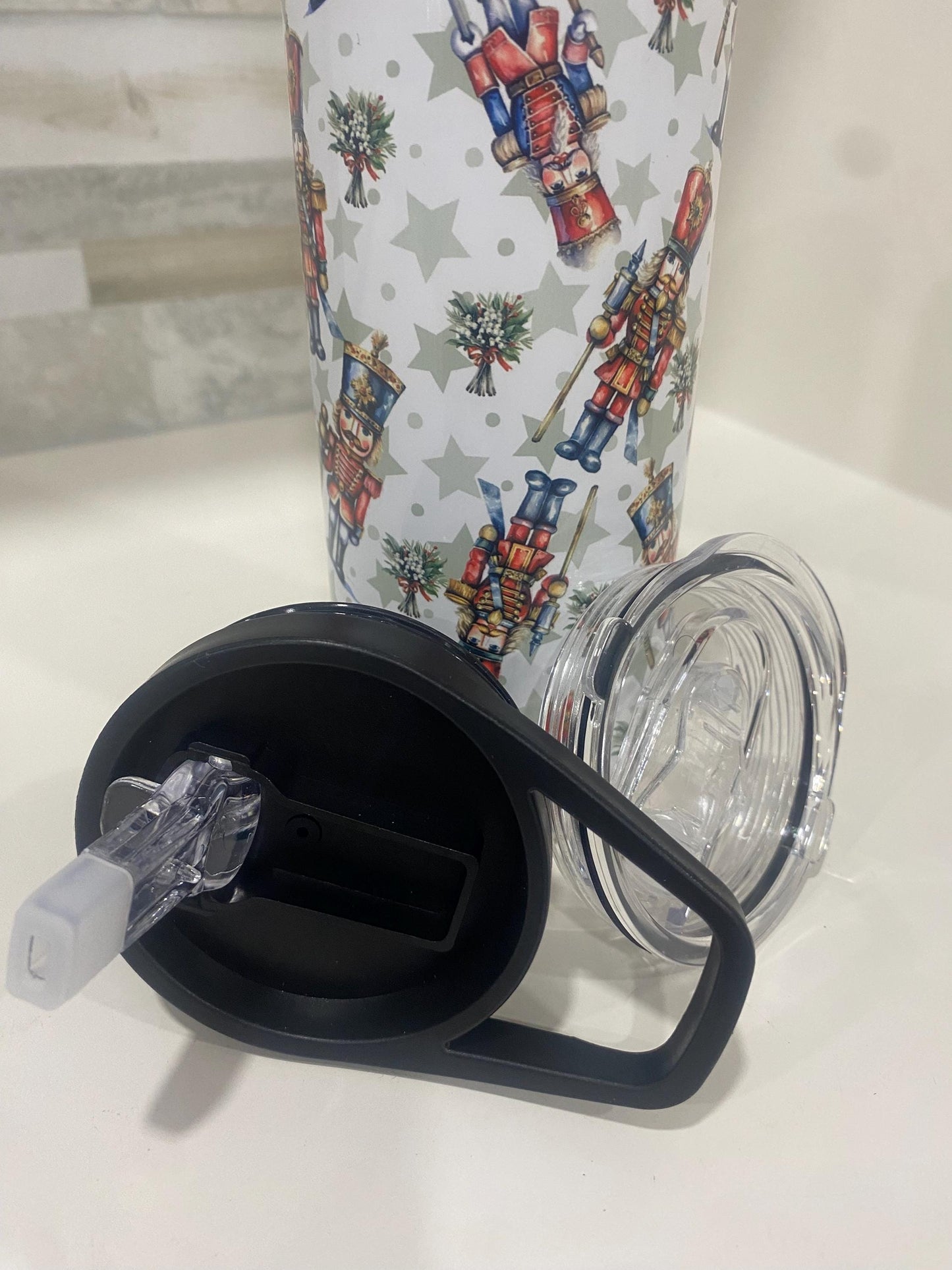 Christmas Nutcracker Tumbler. 20 oz Tumbler and water bottler. Nutcracker water bottle.