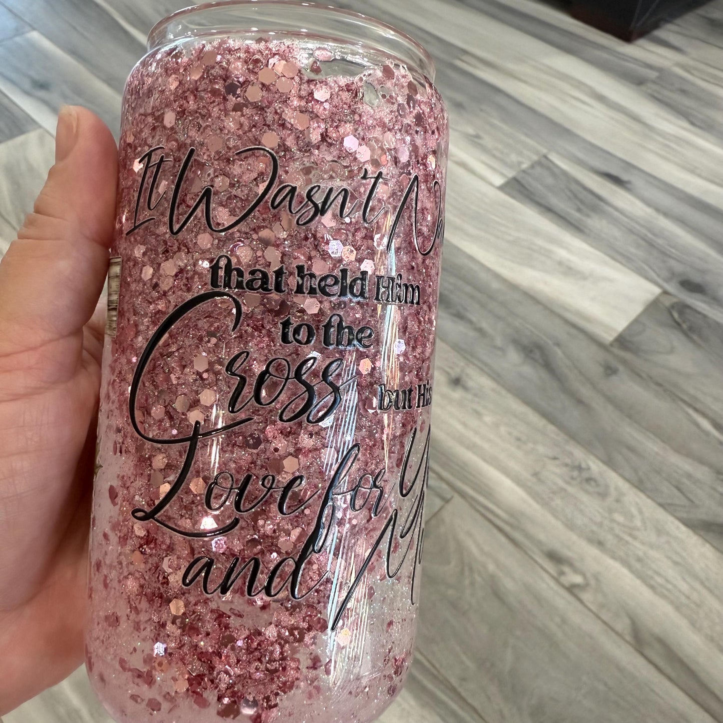 Bible inspire snow globe tumbler. 16 oz tumbler. Glass cup. Inspirational Bible snow globe. Christian cup