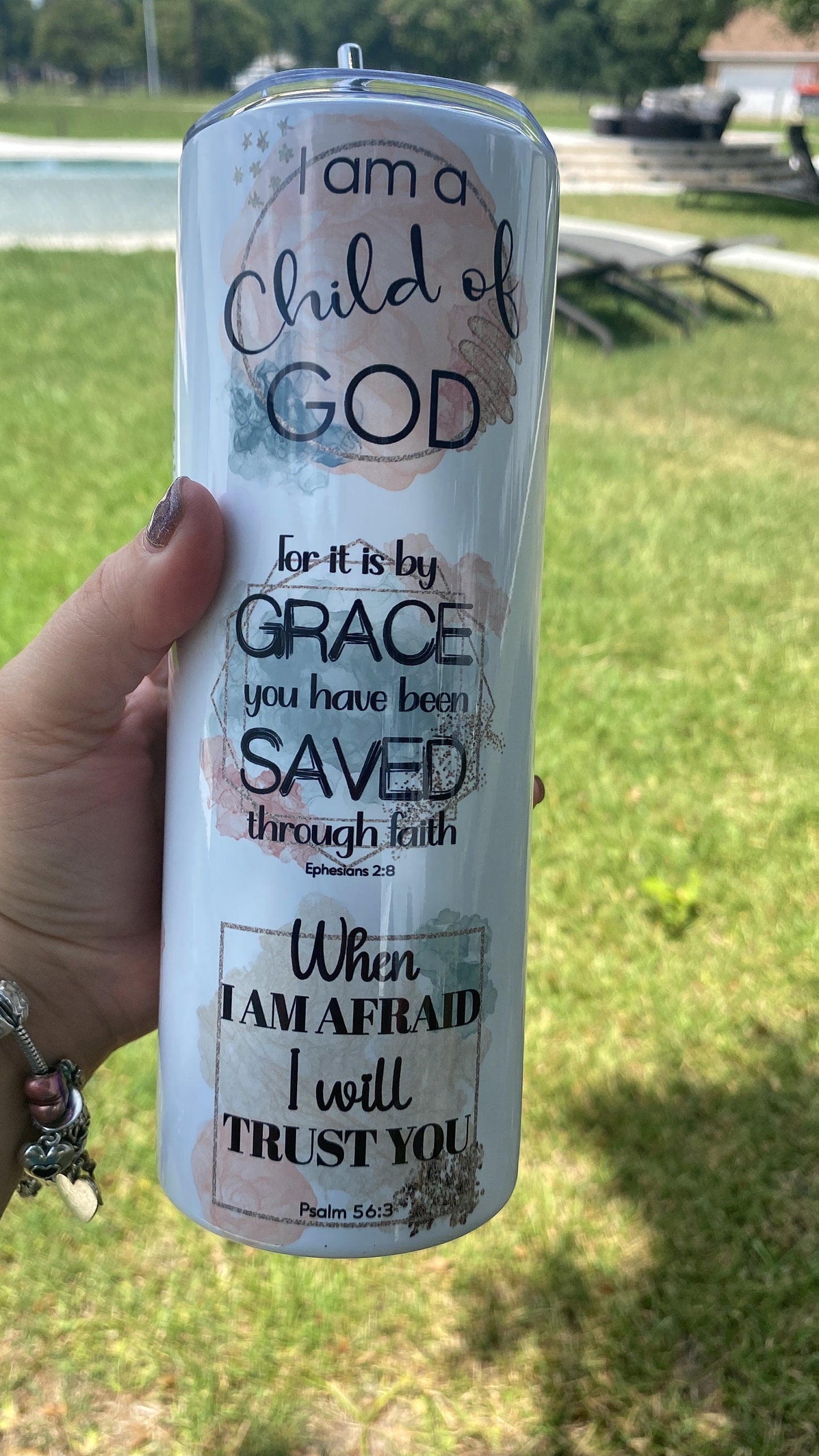 Inspirational Bible verse tumbler. Christian tumbler.20 oz tumbler and water bottle. Affirmation Bible tumbler. Mother's Day gift.