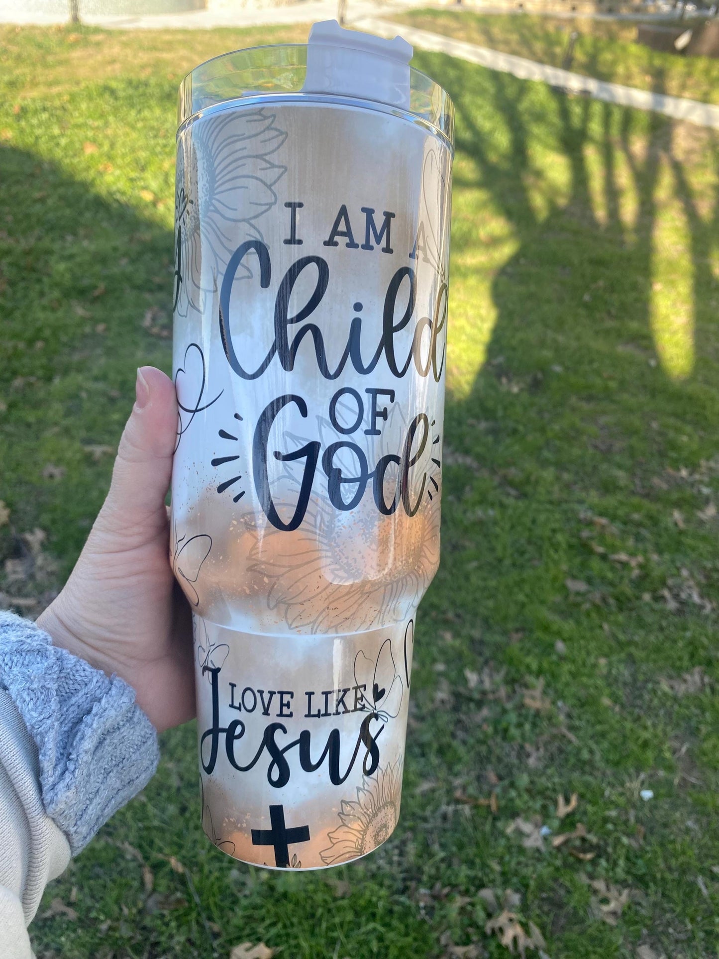 I am a child of God tumbler. Bible verse 40 oz tumbler. Bible verse inspired Tumbler. Christian mug gift.