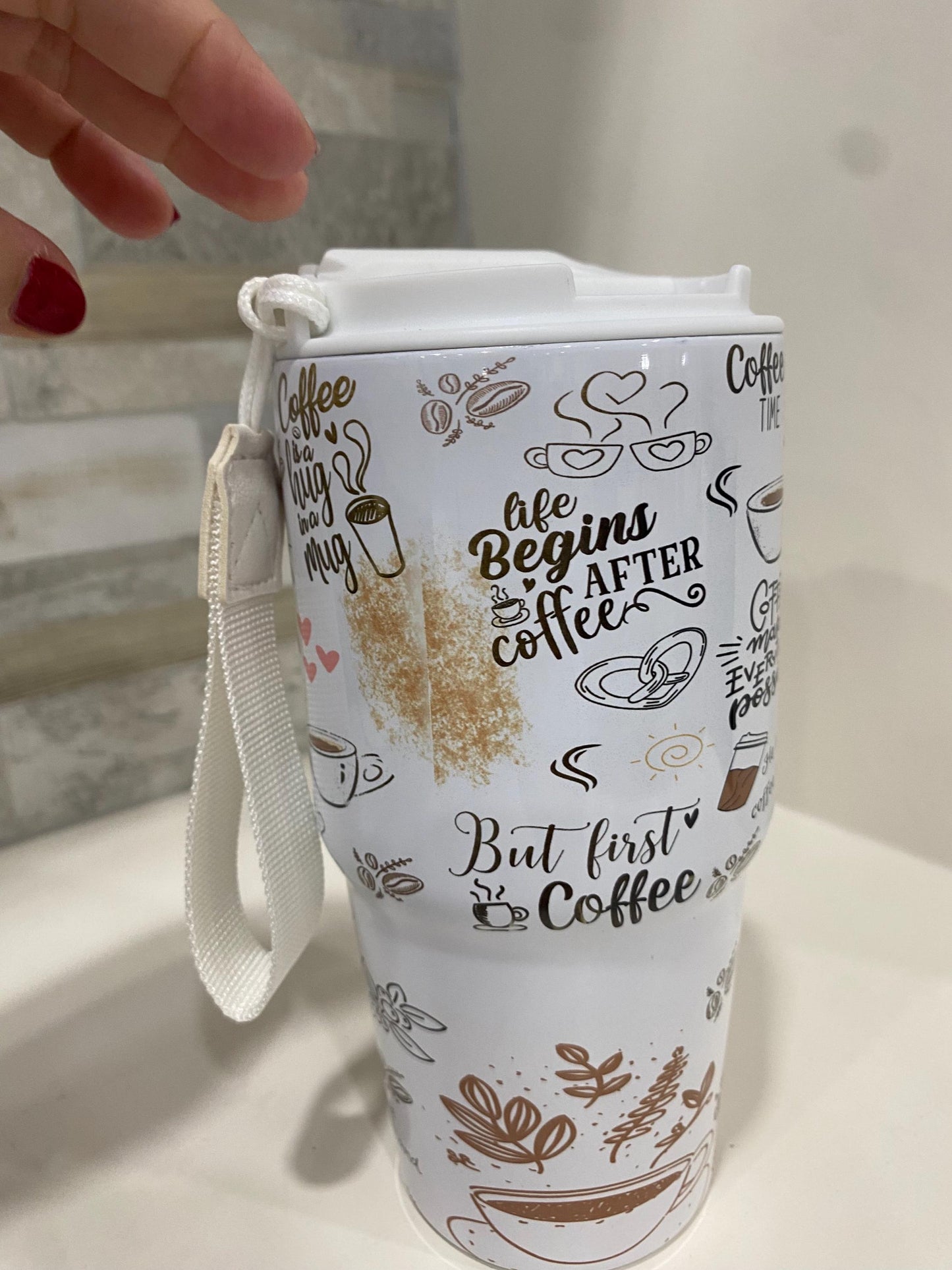 Sunshine and coffee. Coffee mug 20 oz. Coffee tumbler 20 oz. Personalized coffee tumbler