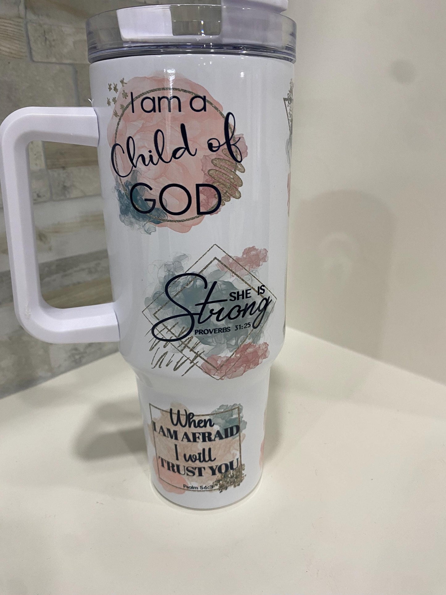 Faith affirmation.Bible verse 40 oz tumbler. Bible verse tumbler. I can do all things through Christ. Christian Tumbler inspired.