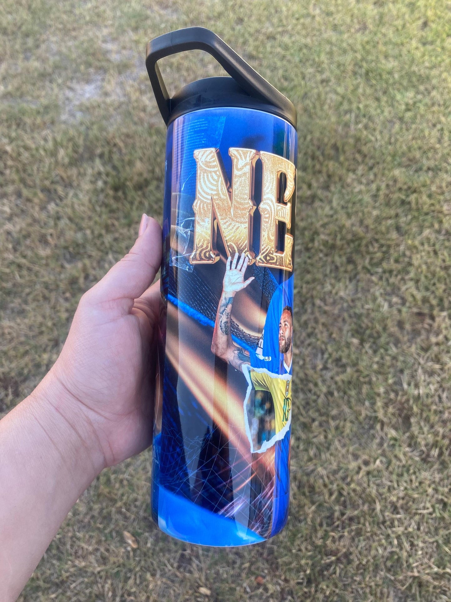 Neymar tumbler. 20 oz tumbler and water bottle. Soccer team. Spain soccer.