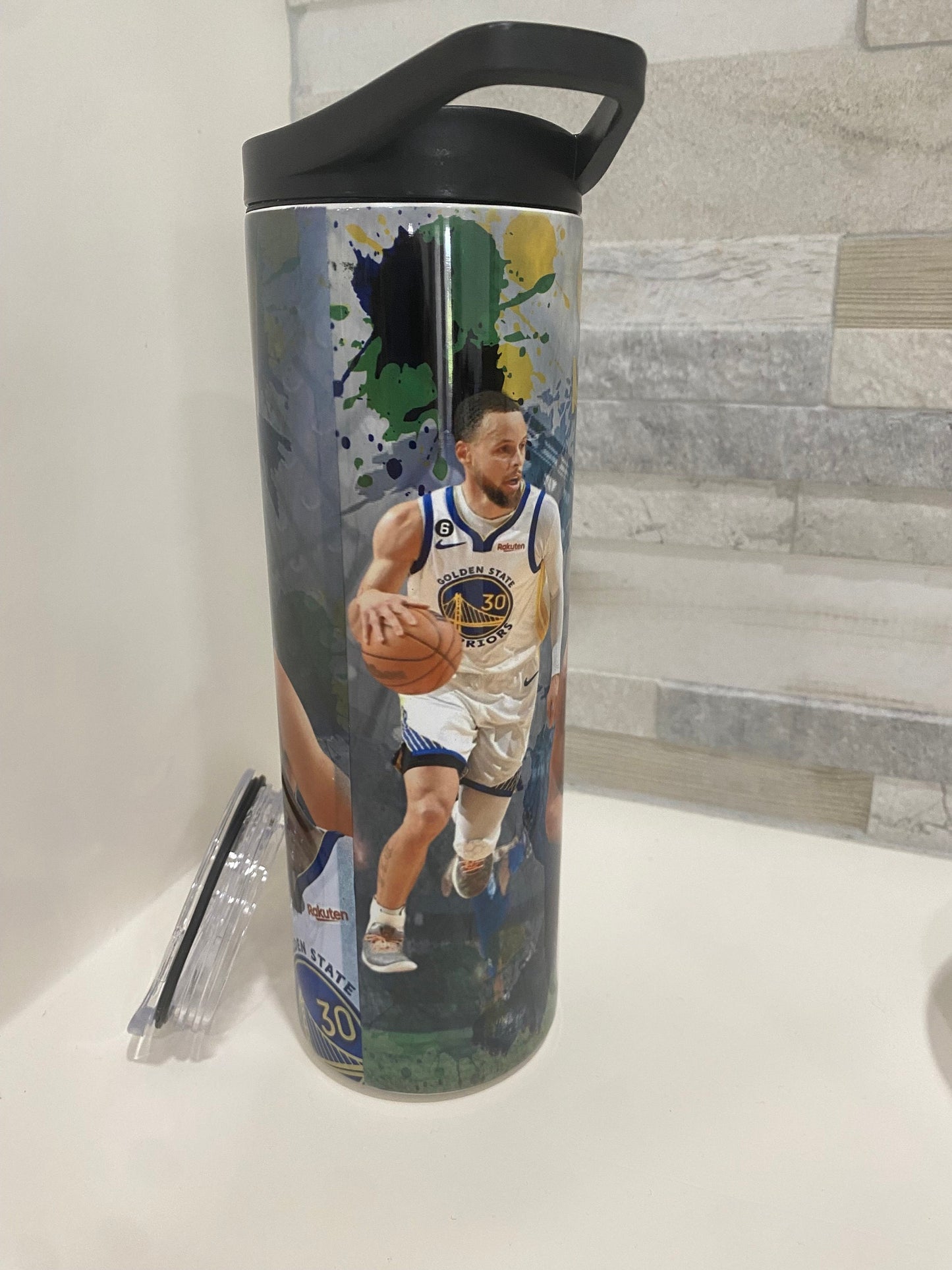 Steph Curry Water Bottle personalized. Basketball team. 20 oz tumbler. Sport team.