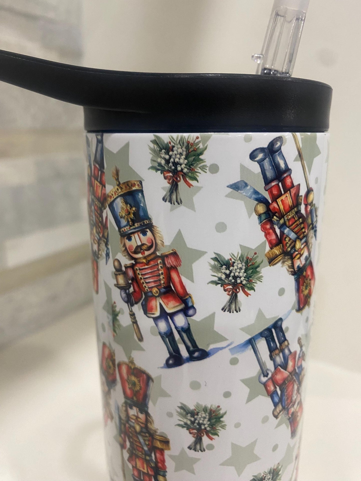 Christmas Nutcracker Tumbler. 20 oz Tumbler and water bottler. Nutcracker water bottle.